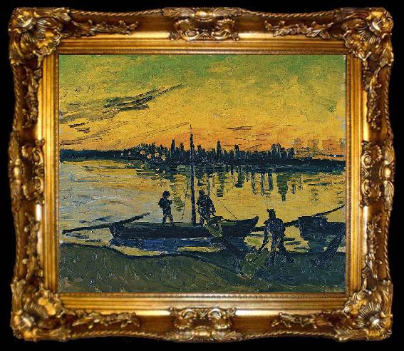 framed  Vincent Van Gogh Downloaders in Arles, ta009-2